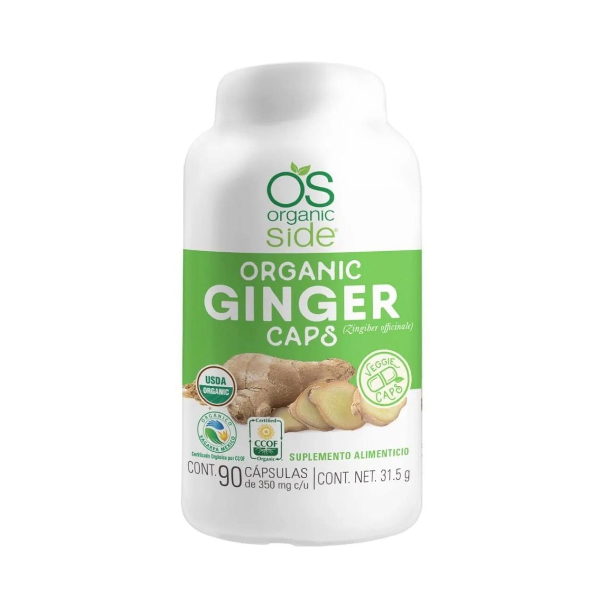 Cápsulas Jengibre Orgánico 90pz Organic Side Vegetal Ginger