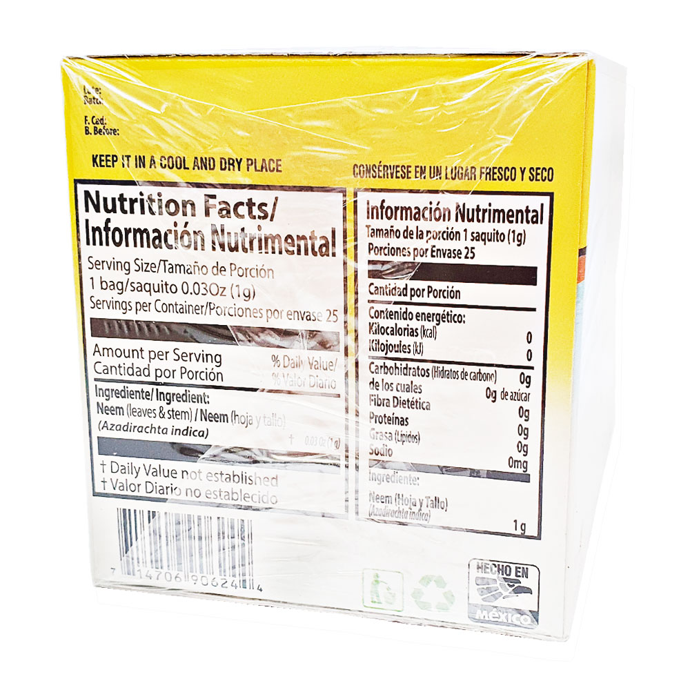 Té De Neem 25 Sobres Bolsas Natural Medicinal 25g