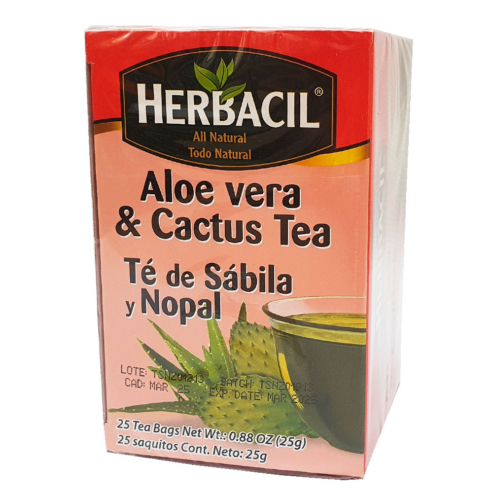 Té De Sábila Y Nopal Aloe Vera 25 Sobres Bolsas 25g