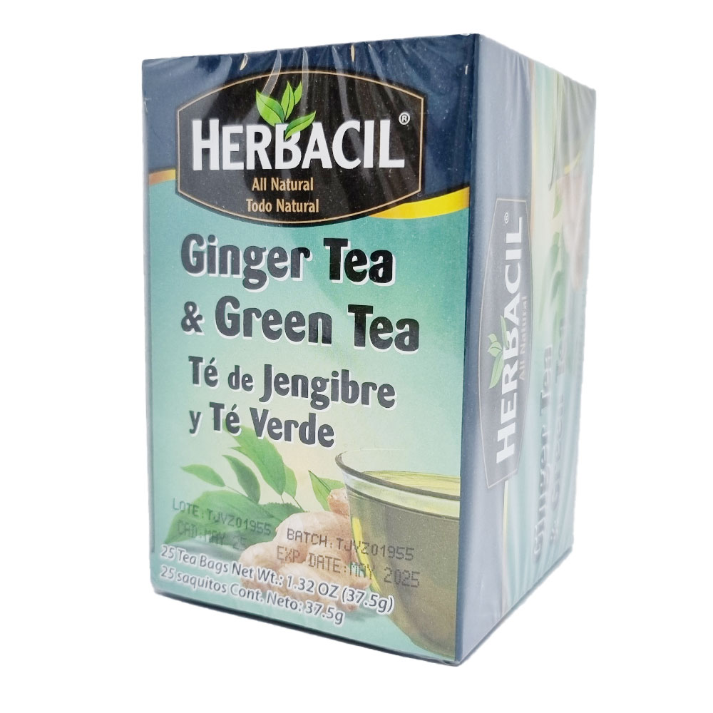 Te De Jengribe Con Te Verde 25 Sobre 100% Orgánico Herbacil