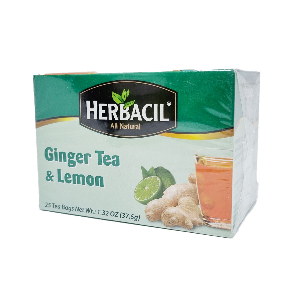 Te De Jengribe Con Limón 25 Sobres 100% Orgánico Herbacil