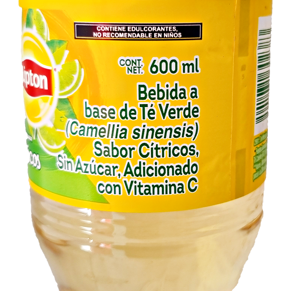 Té Lipton Verde Light 600ml Sin Azucar Sabor Citricos