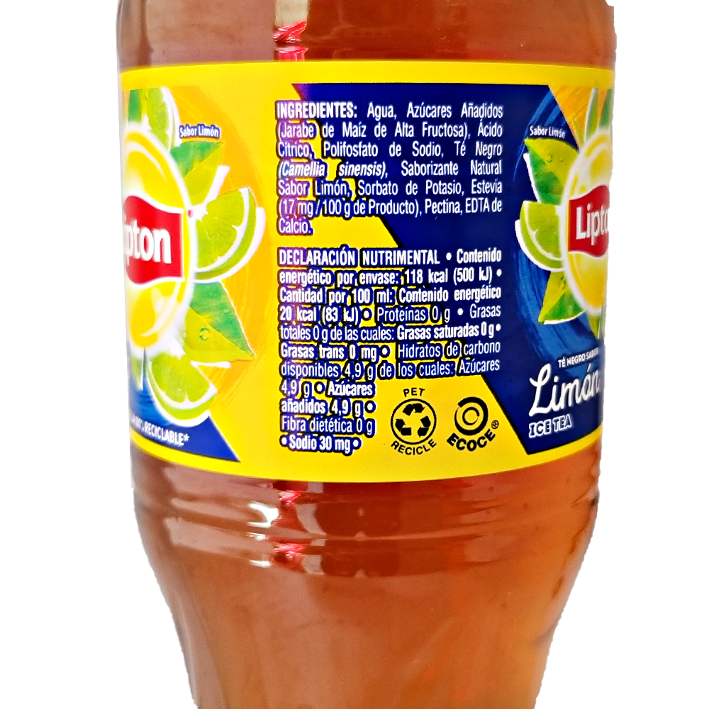Té Negro Lipton Sabor Limón 600ml Helado