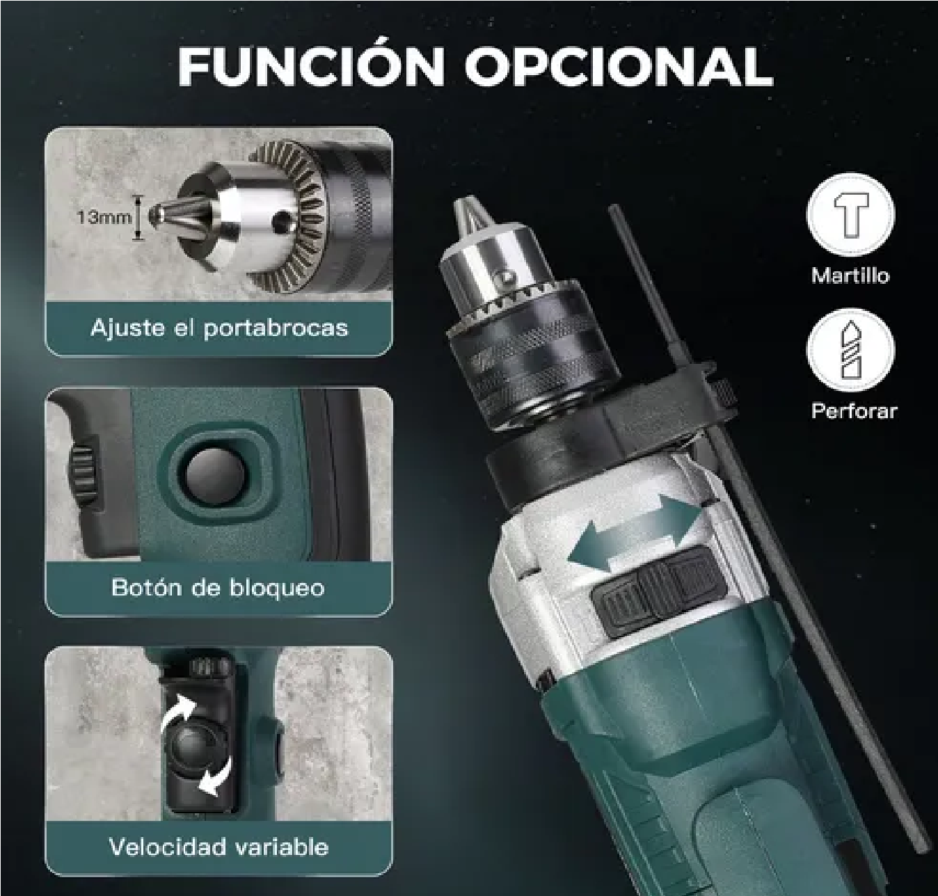 Taladro Rotomartillo De 1/2 Y 710w