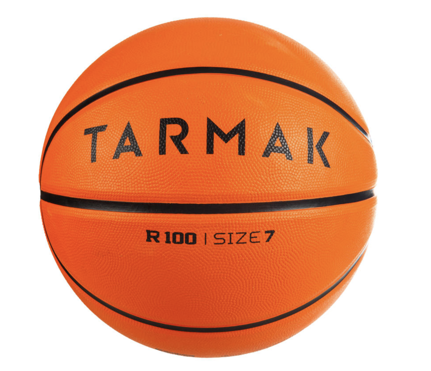 Balón de básquetbol adulto R100 talla 7 naranja, Resistente
