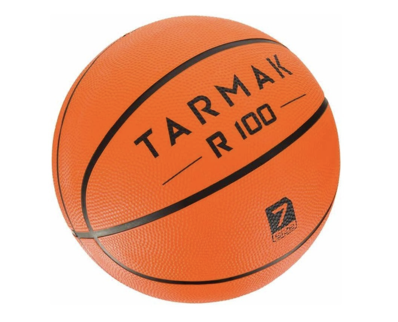 Balón de básquetbol adulto R100 talla 7 naranja, Resistente