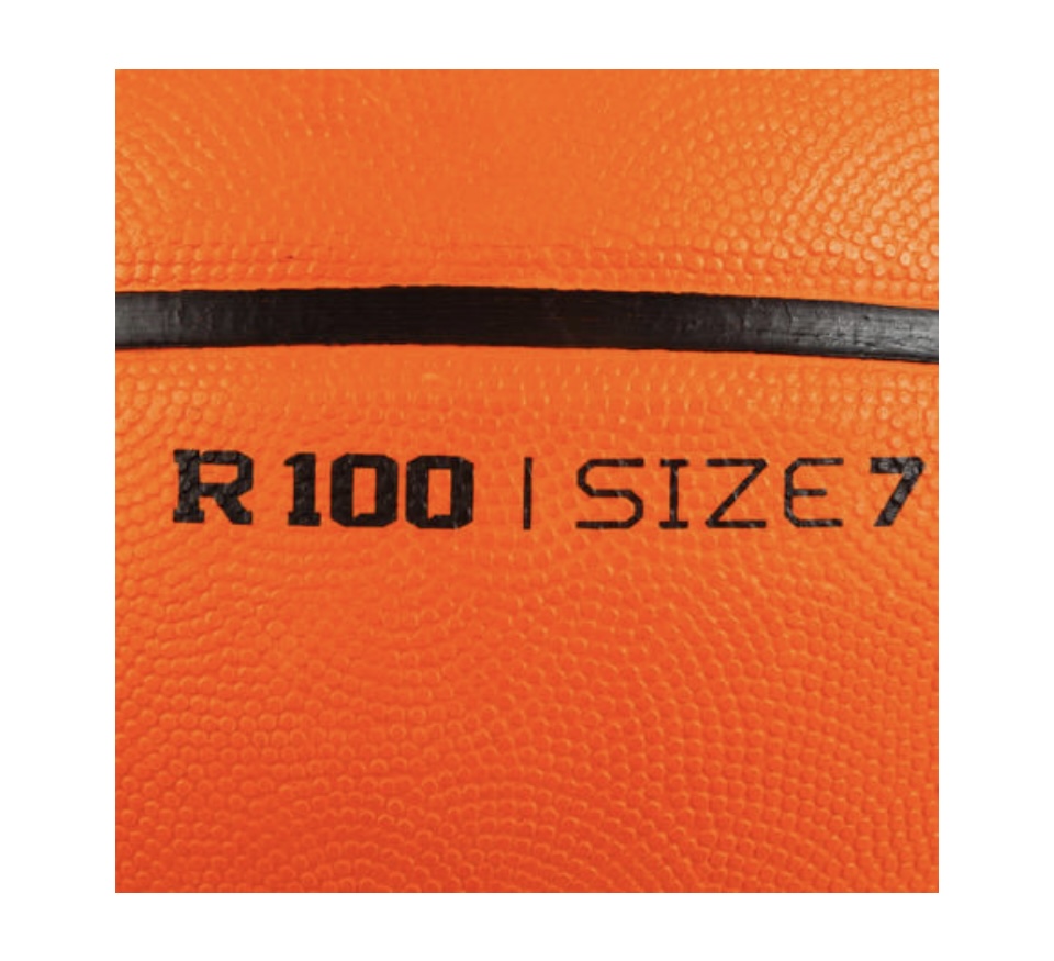 Balón de básquetbol adulto R100 talla 7 naranja, Resistente