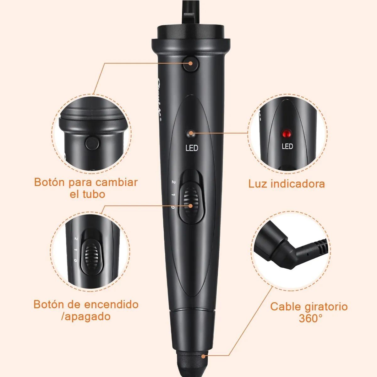 Ferros Profesionales Rizadoras De Cabello 5 En 1