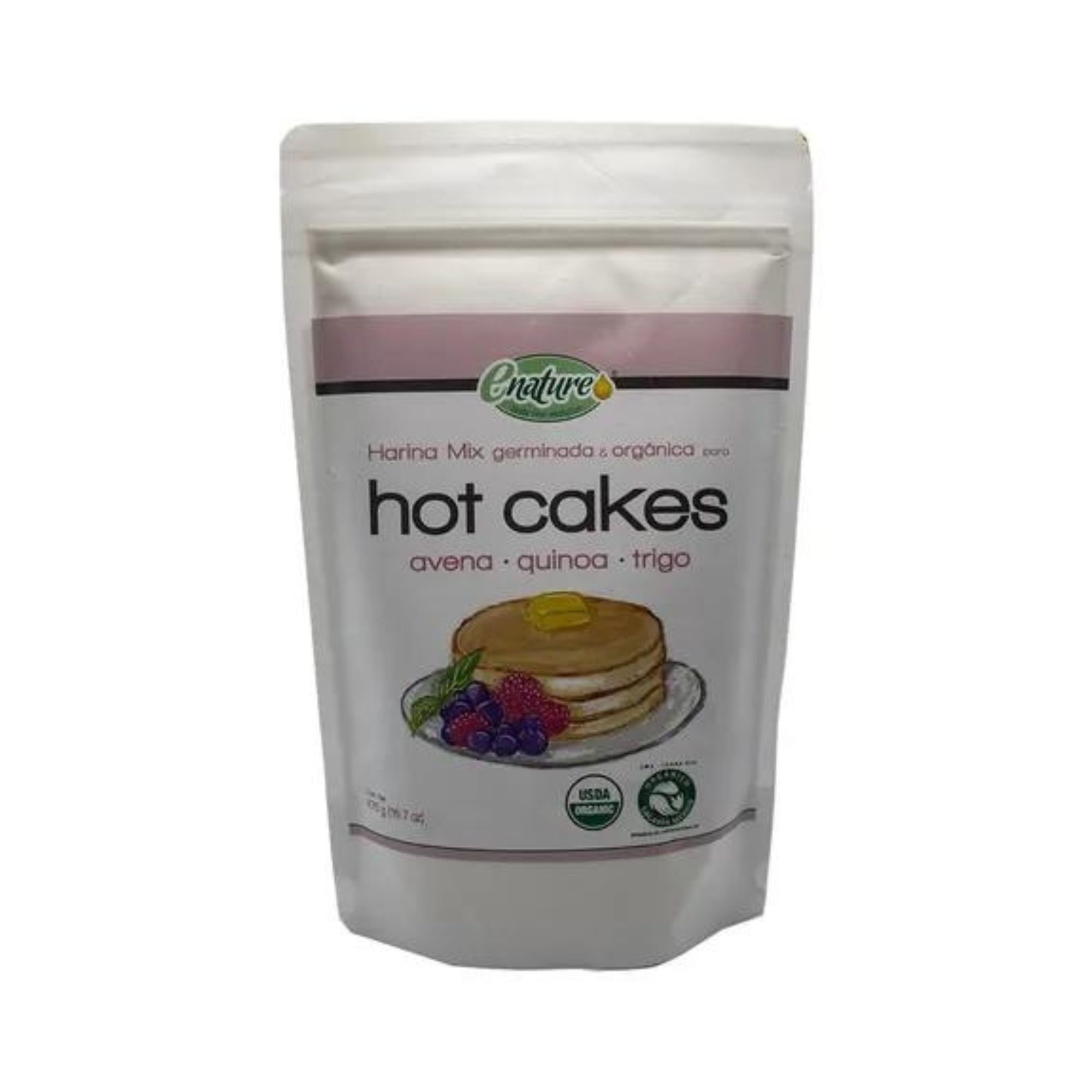 Harina Hot Cakes Orgánica 475g Enature Trigo Avena Quinoa