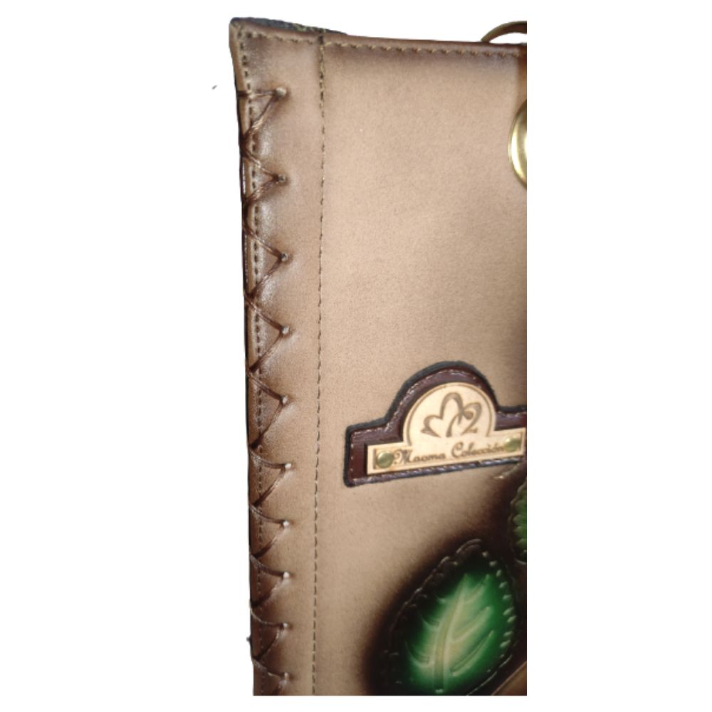 Bolsa Cuadrada para Mujer De Piel Hecha Mano Artesanal Rosa Color Marrón 