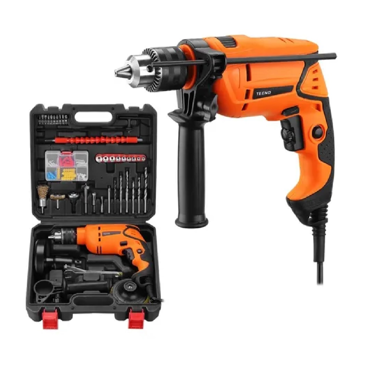 Set Taladro Rotomartillo 1/2 Prof 650w con estuche Naranja
