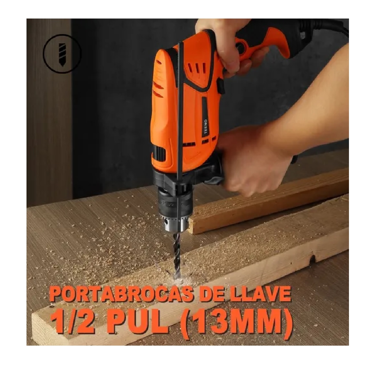 Set Taladro Rotomartillo 1/2 Prof 650w con estuche Naranja