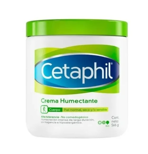 Crema Cetaphil Humectante para Cuerpo de 566 Gr Restablece la Barrera Natural de la Piel en 1 Semana Recomendada por Dermatólogos para Piel Sensible