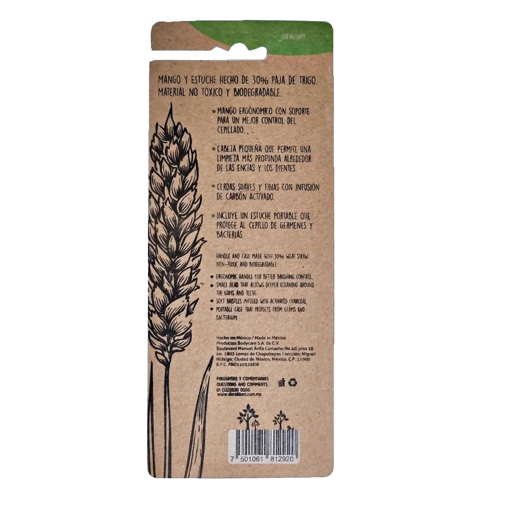 Cepillo De Dientes Con Estuche Ecologico Paja De Trigo Viaje