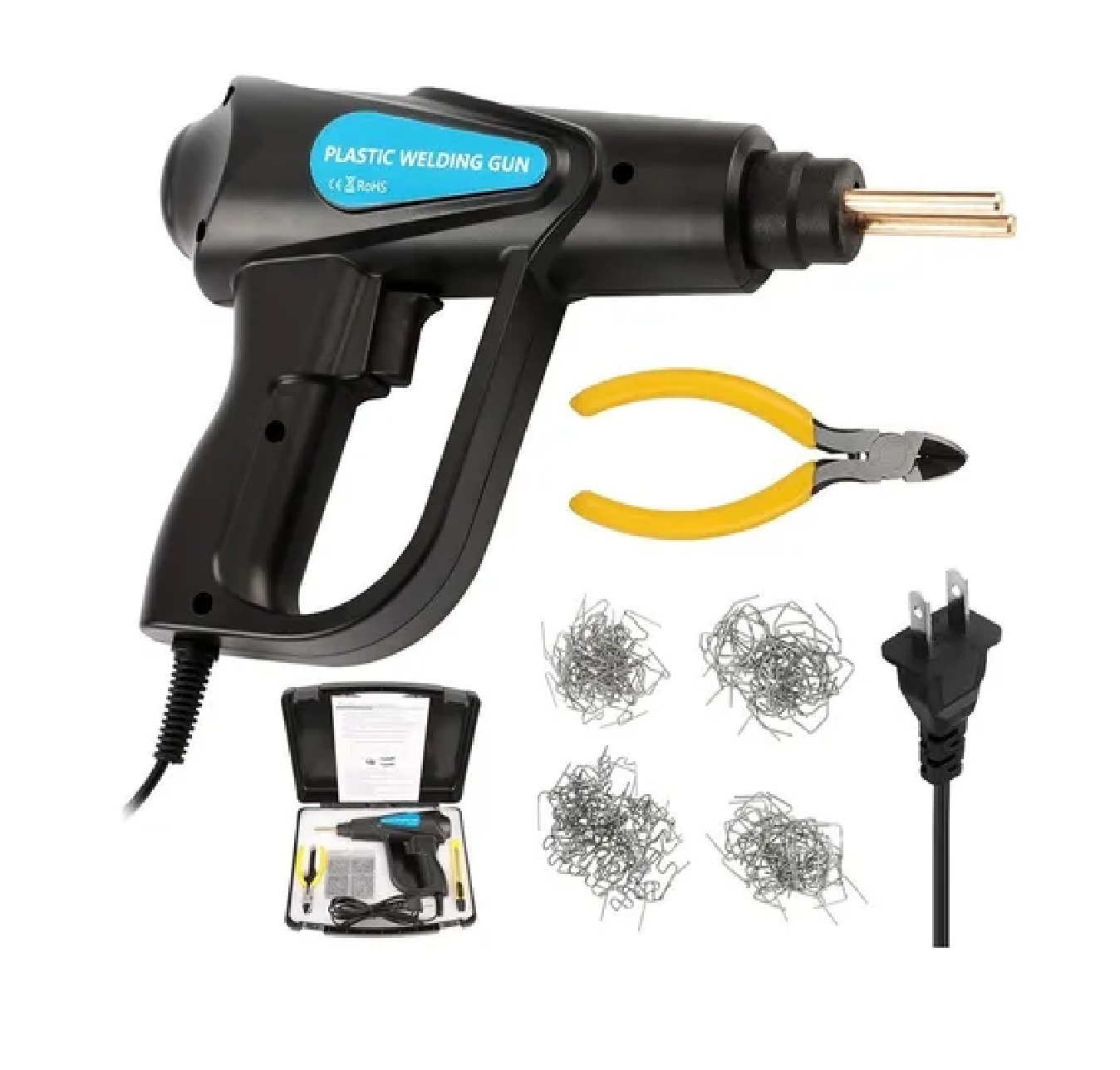 Kit Soldador De Plásticos De Garaje Grapadoras 70w