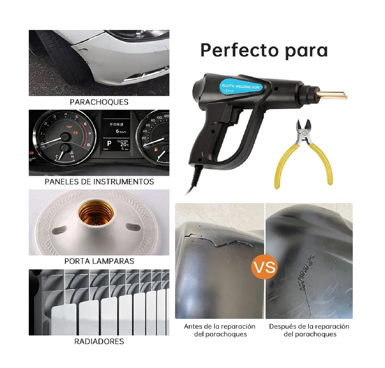 Kit Soldador De Plásticos De Garaje Grapadoras 70w