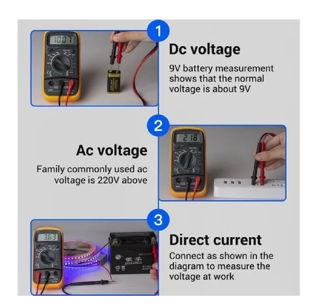 Multímetro Digital Lcd Portátil Amarillo