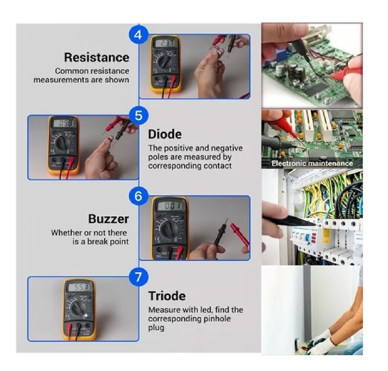 Multímetro Digital Lcd Portátil Amarillo