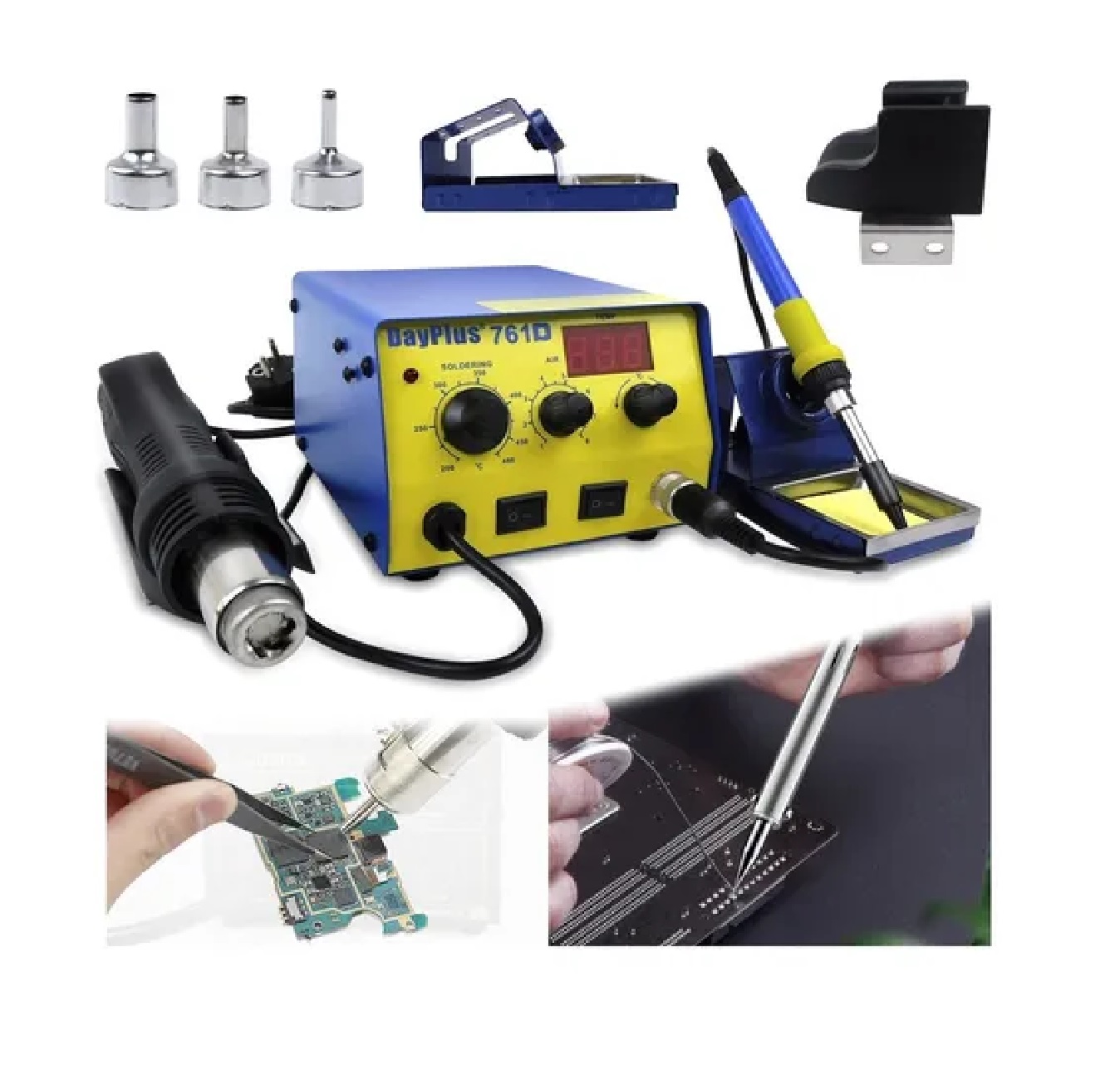 Estación De Soldadura 750w Digital Lcd Con Pistola De Calor