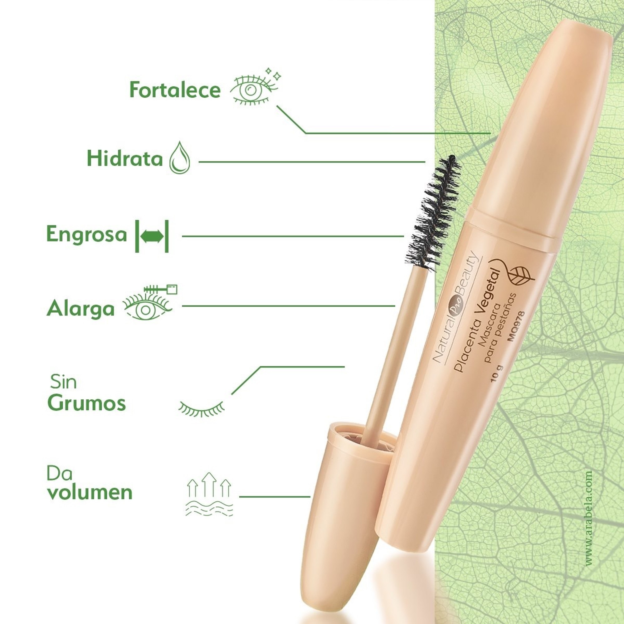Mascara Para Pestañas Natural Pro Beauty Arabela