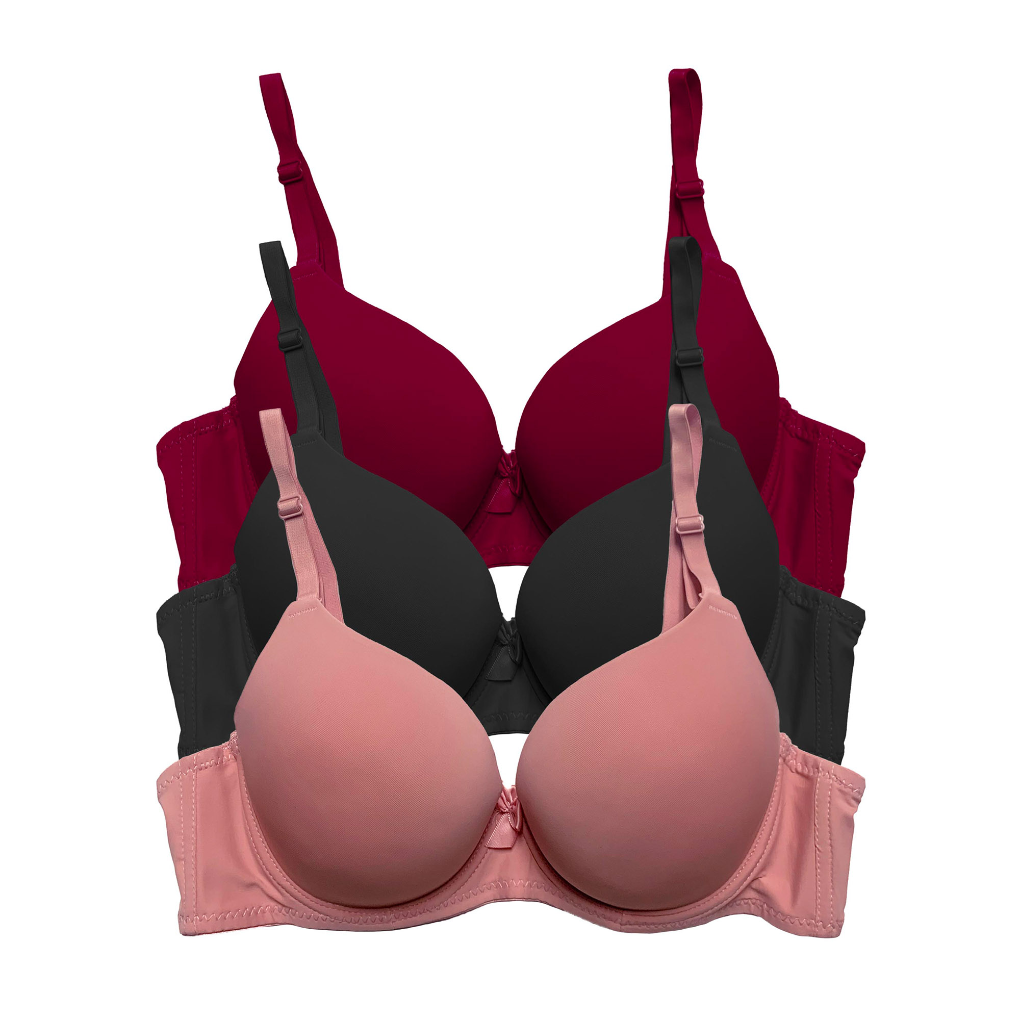 Paquete 3 Brasier Doble Push Up Tatys Fashion Aumenta Hasta 2 Tallas