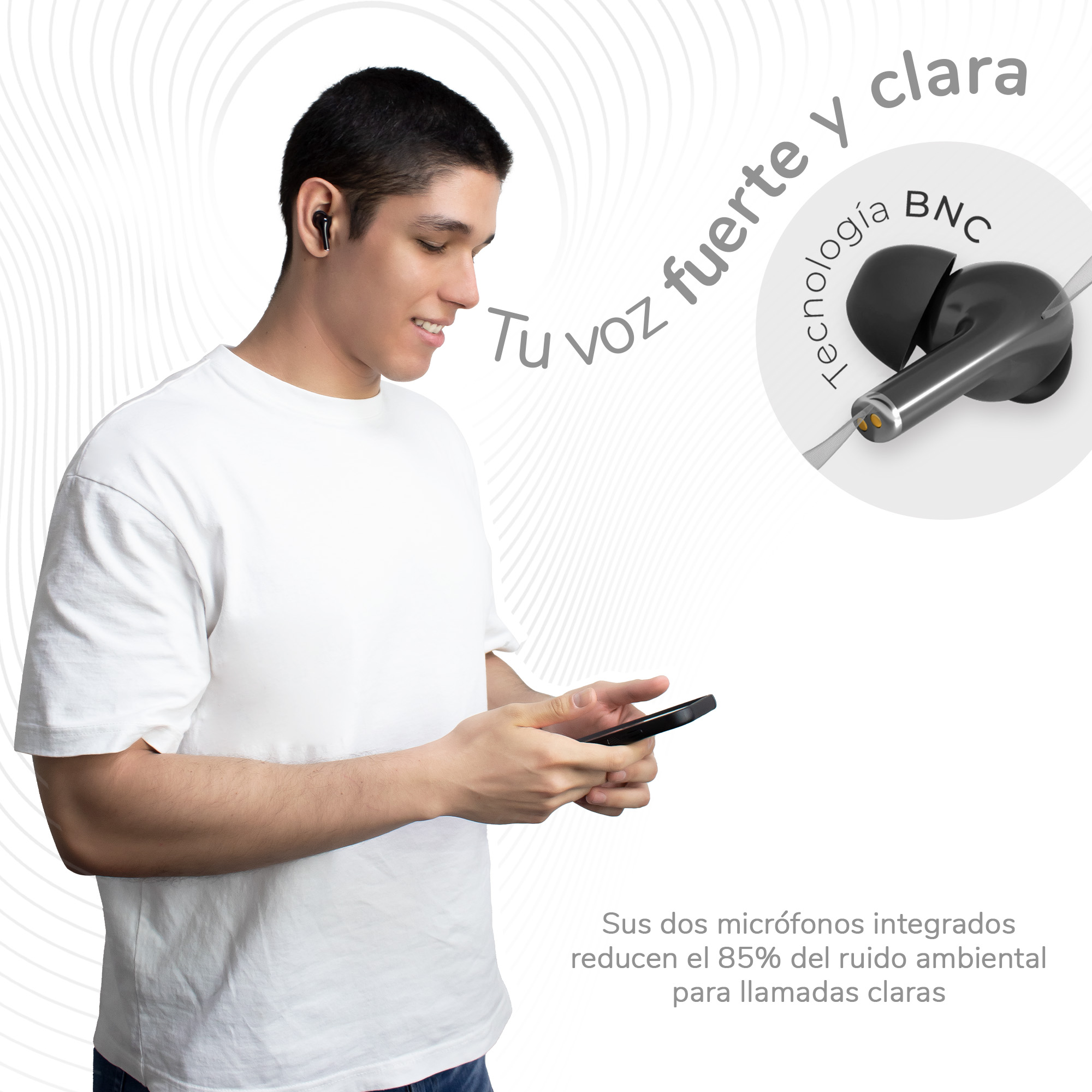 Audifonos inalambricos BINDEN One Pods con Tecnología BNC Blanco
