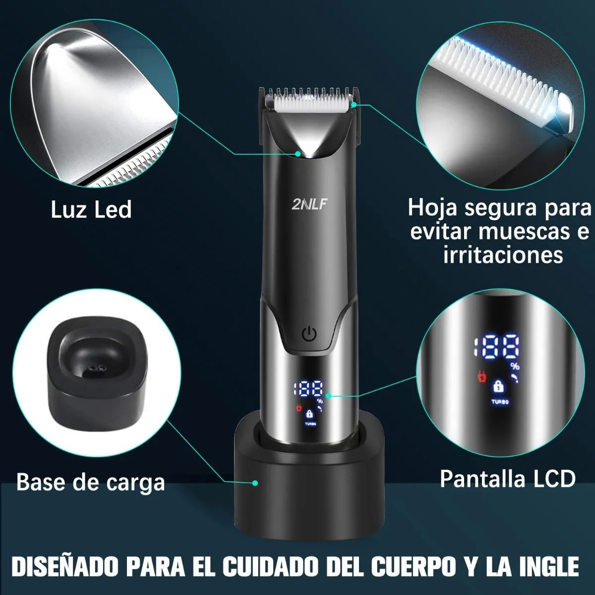 Máquina Cortapelo Corporal Rasuradora Electrica Zona Íntima