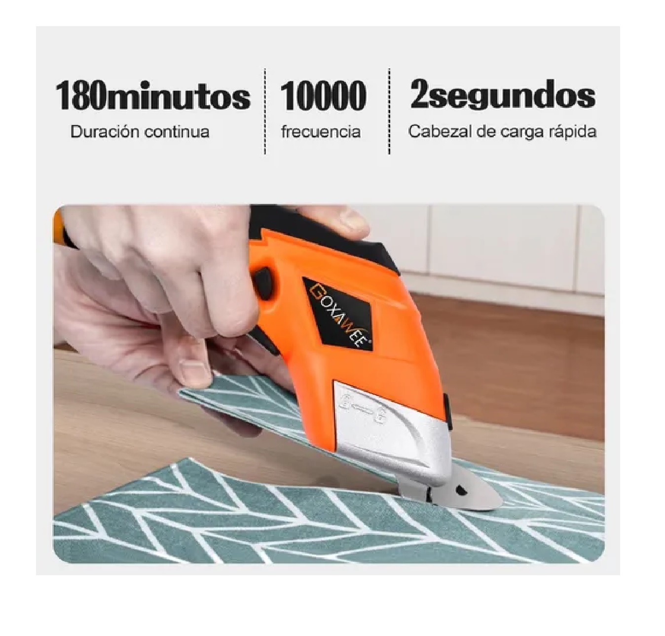 TIJERAS ELÉCTRICAS INALÁMBRICA PARA CORTAR LAMINA TELA NARANJA