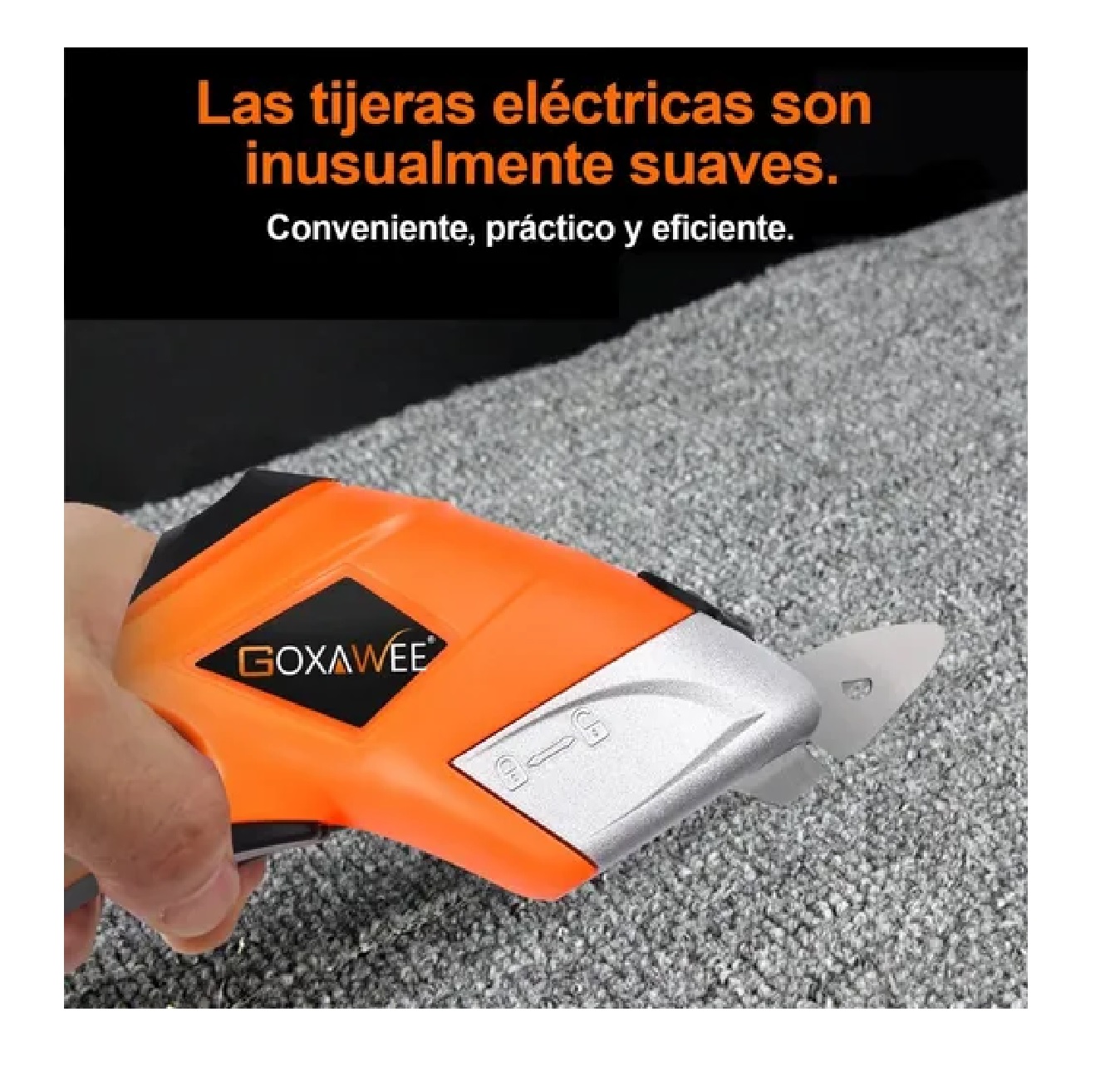 TIJERAS ELÉCTRICAS INALÁMBRICA PARA CORTAR LAMINA TELA NARANJA