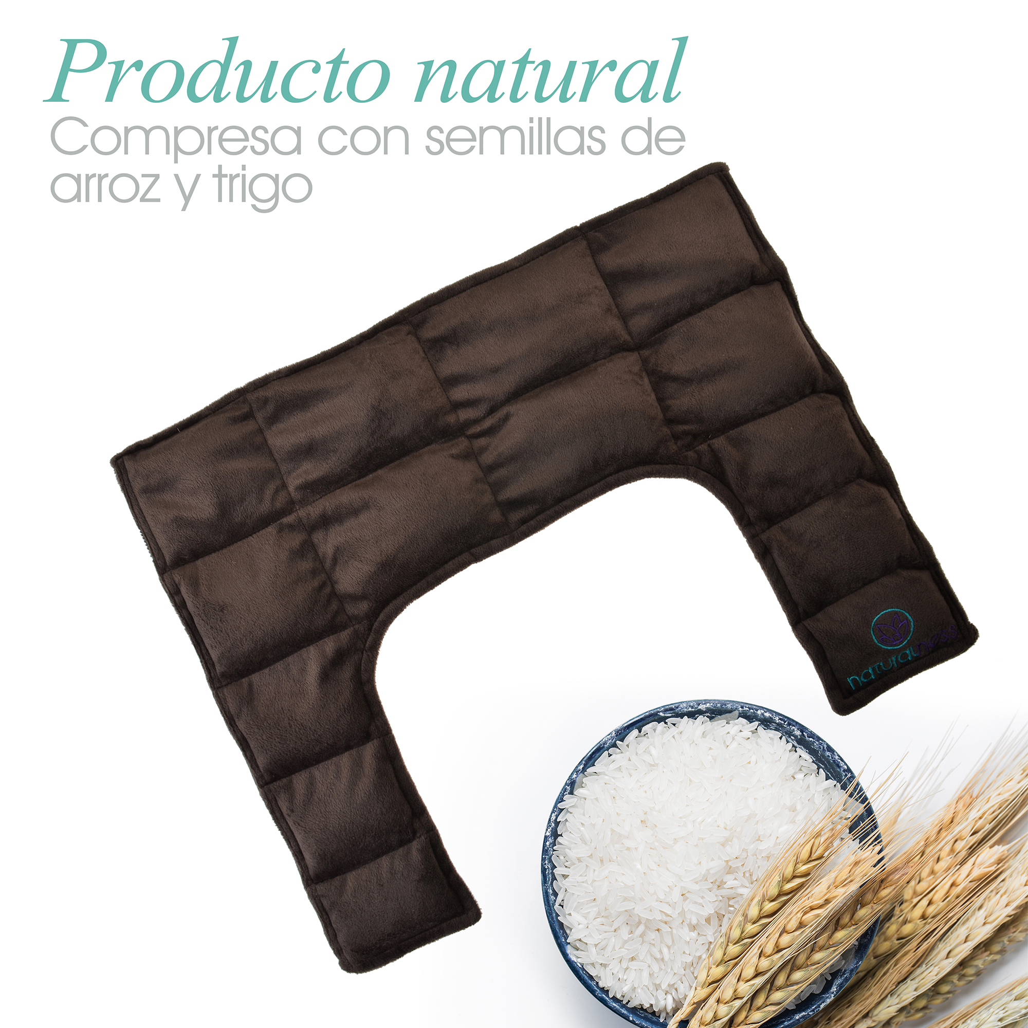 Paquete Compresa para cuello y hombros. Elaborada con Semillas y Plantas Medicinales -Y Aceite para masaje Descanso Profundo de 30ml (Compresa + Aceite 30 ml)