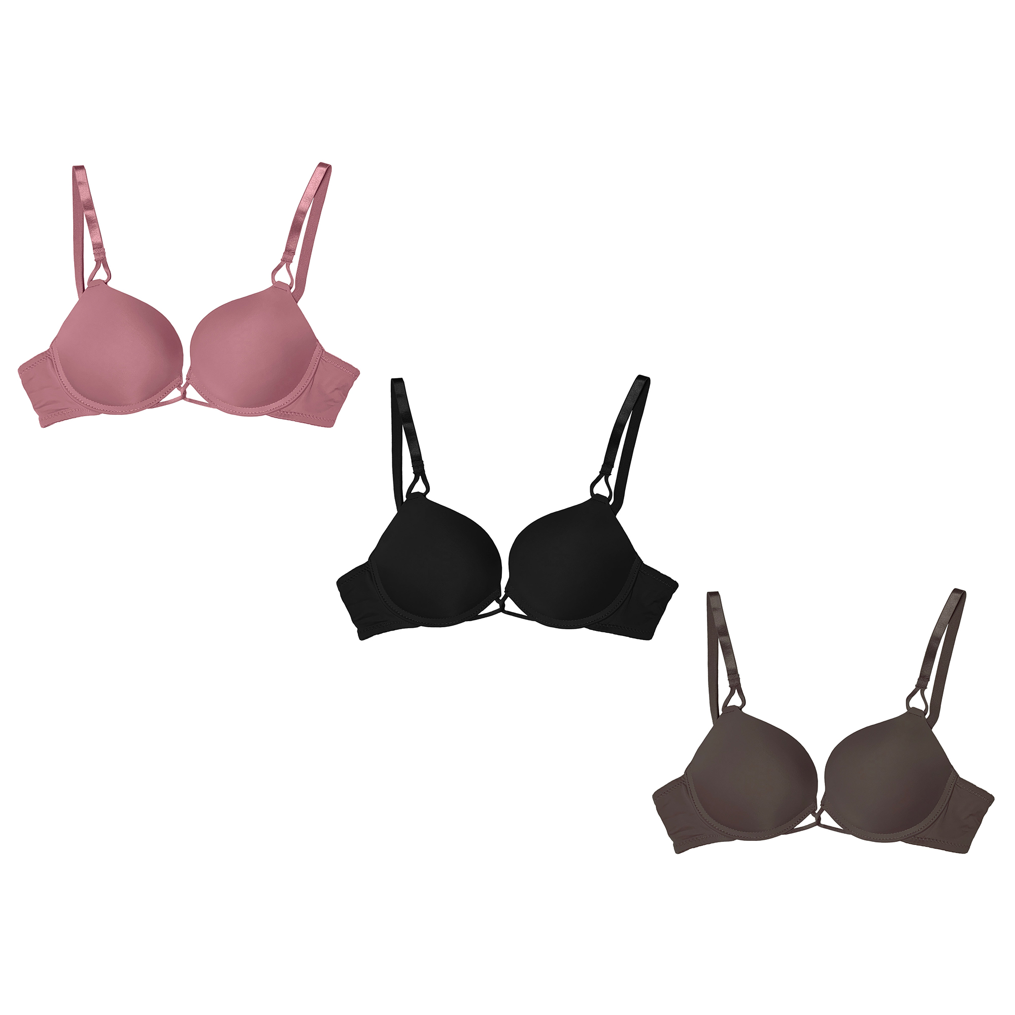 Paquete 3 Brasier Doble Push Up Tatys Fashion Aumenta Hasta 2 Tallas