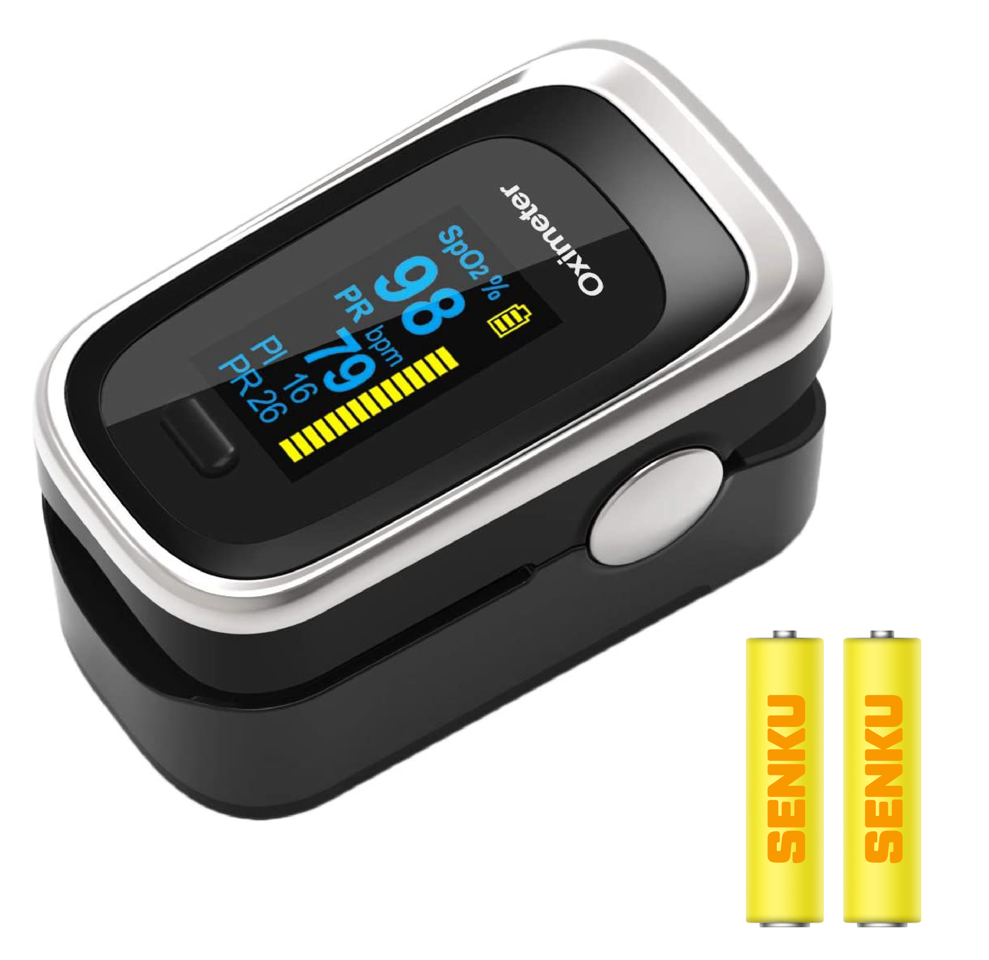 Oxímetro SENKU 4 en 1, Saturación de oxígeno, Frecuencia cardíaca, Frecuencia respiratoria, Índice de perfusión sanguínea, Hospital Deporte Hogar, Bebes Niños Adulto