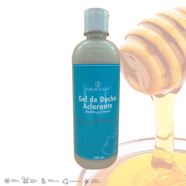 Gel De Ducha Exfoliante, Aclarante Con Miel y ácido Salicílico 2 Piezas Formulabs 500ml 