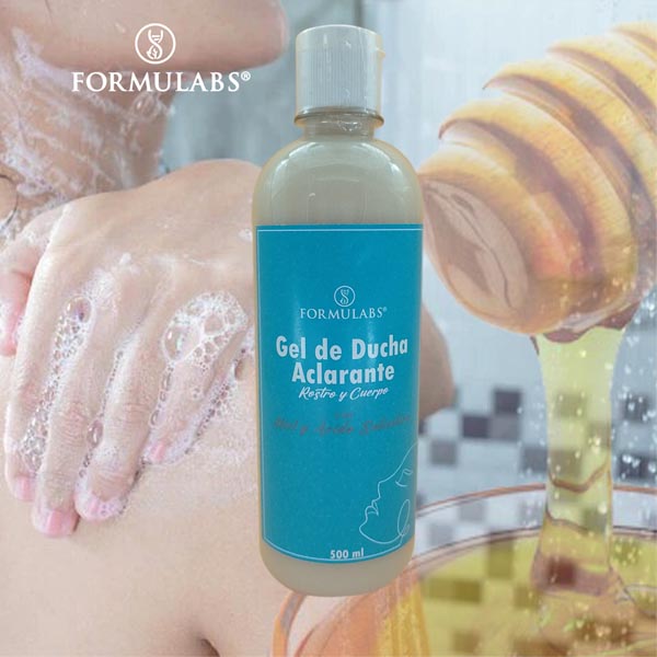 Gel De Ducha Exfoliante, Aclarante Con Miel y ácido Salicílico 2 Piezas Formulabs 500ml 