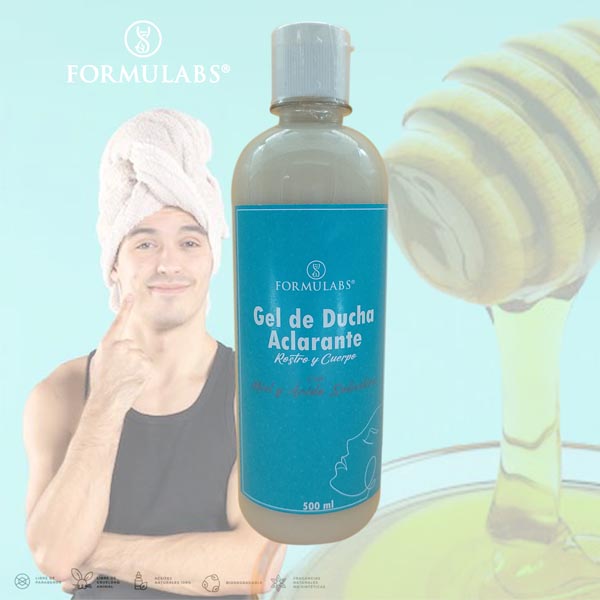 Gel De Ducha Exfoliante, Aclarante Con Miel y ácido Salicílico 2 Piezas Formulabs 500ml 