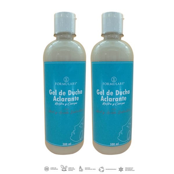 Gel De Ducha Exfoliante, Aclarante Con Miel y ácido Salicílico 2 Piezas Formulabs 500ml 