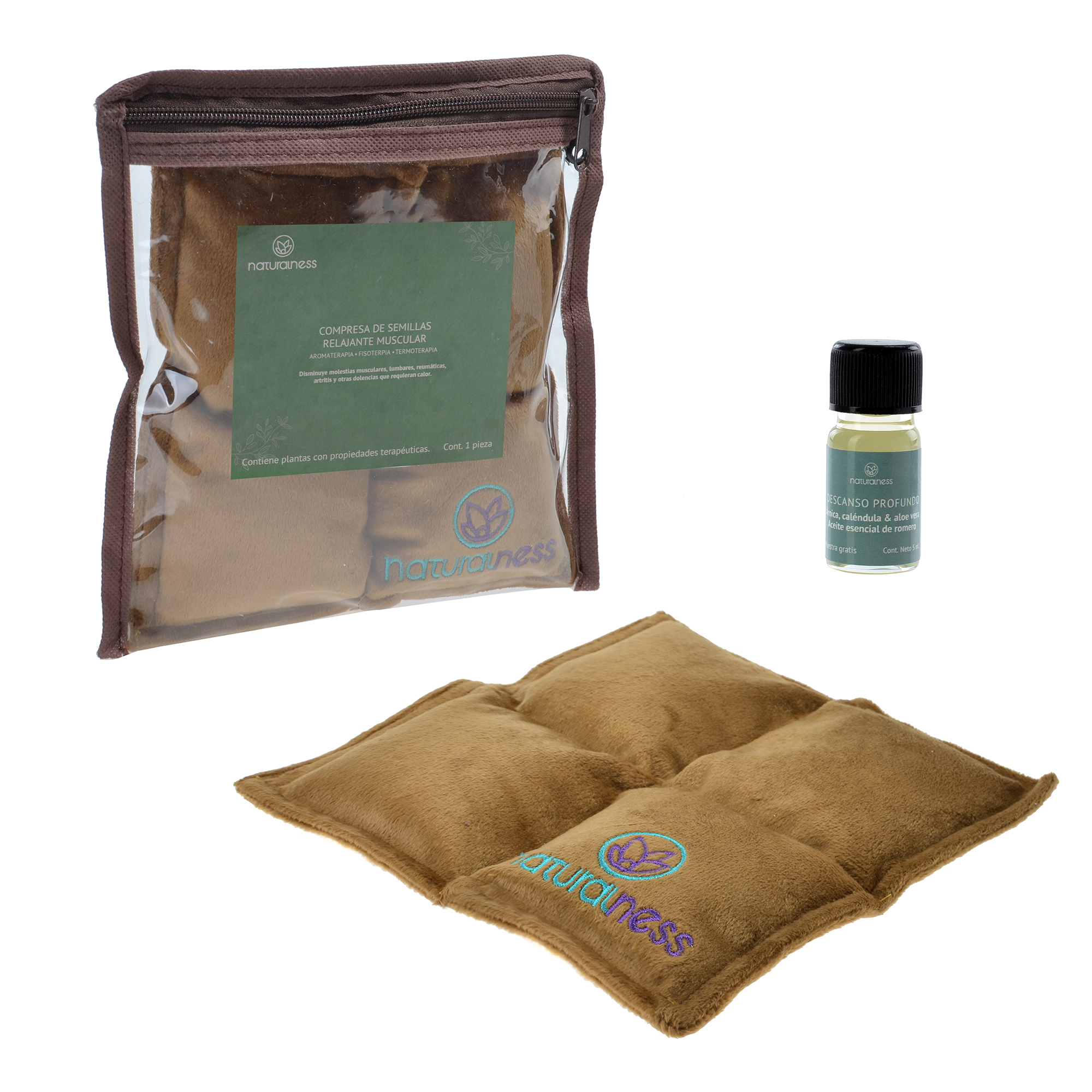 Naturalness - Compresa Muscular Chico . Elaborada con Semillas y Plantas Medicinales - Línea Relajante, Fisioterapia y Descanso.