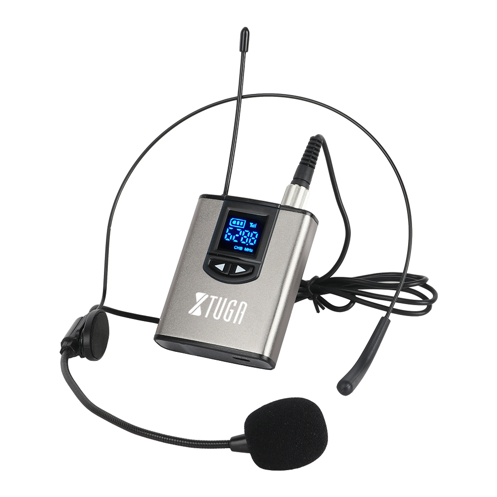 Microfono Inalambrico Xtuga Uhf 25 Canales Diadema Y Solapa A1
