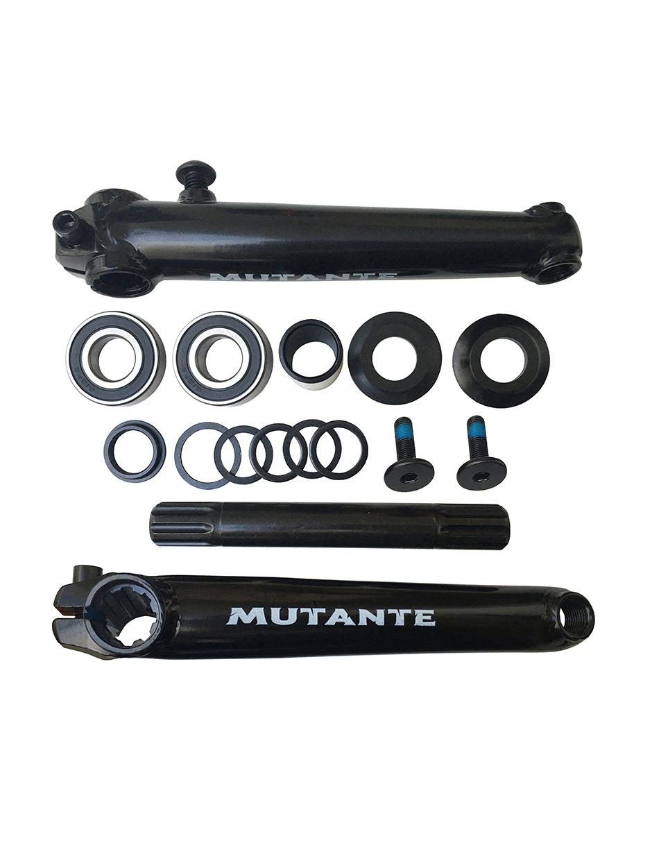 Palancas Cranks 3 Piezas, Centro Mid, Balero Sellado Mutante Bmx.