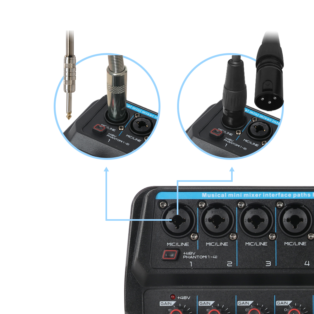 Consola Xtuga Am6 Mezcladora Con Bluetooth Usb Para Pc AM6