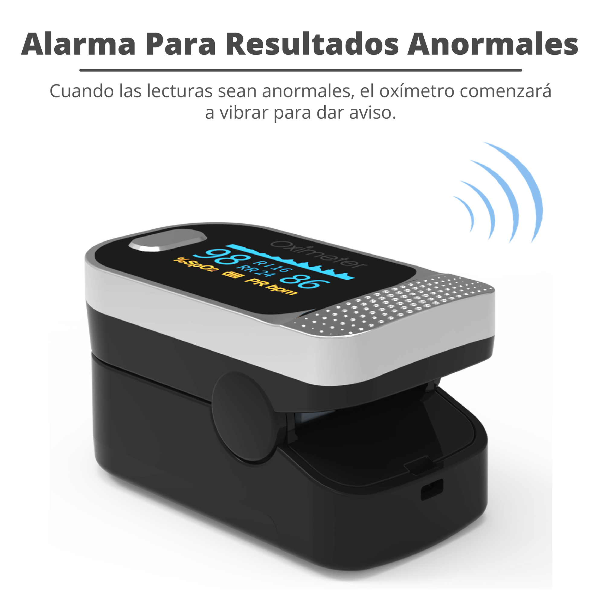 SENKU Oxímetro Monitor Oxigeno Digital 4 en 1, Adultos Niños, Hogar Hospital Deporte, Certificado CE FDA