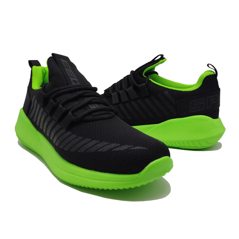 Tenis Eeeders 1555 Negro Verde Neón Hombre Unisex Deportivo Ejercicio Gym
