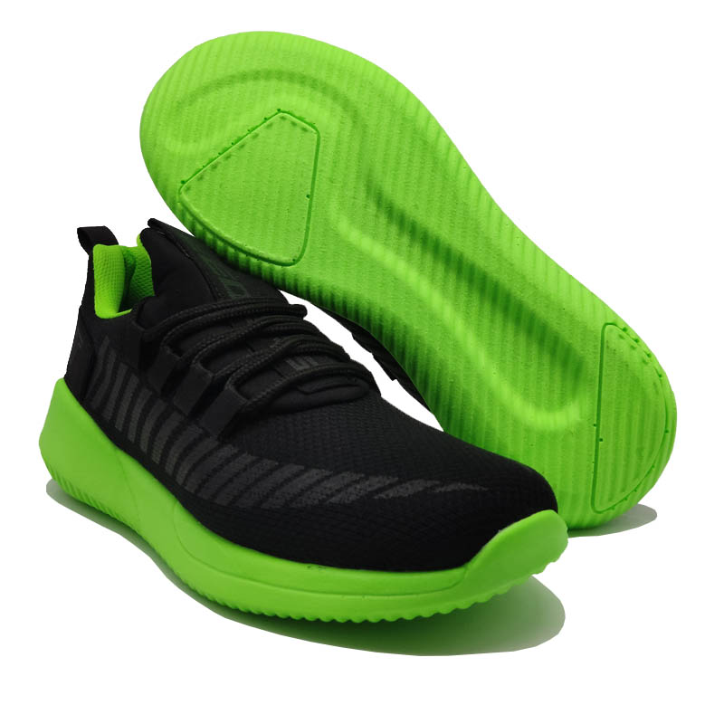 Tenis Eeeders 1555 Negro Verde Neón Hombre Unisex Deportivo Ejercicio Gym