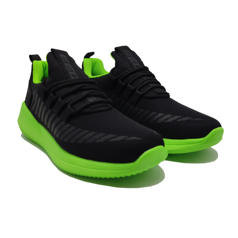 Tenis Eeeders 1555 Negro Verde Neón Hombre Unisex Deportivo Ejercicio Gym