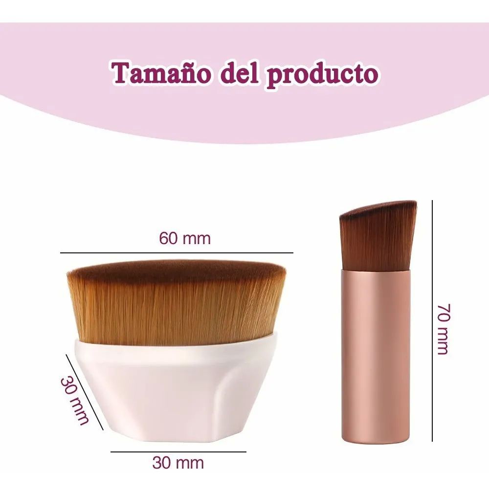 Brochas De Maquillaje, Brocha Kabuki Base Contorno Y Esponja Beige