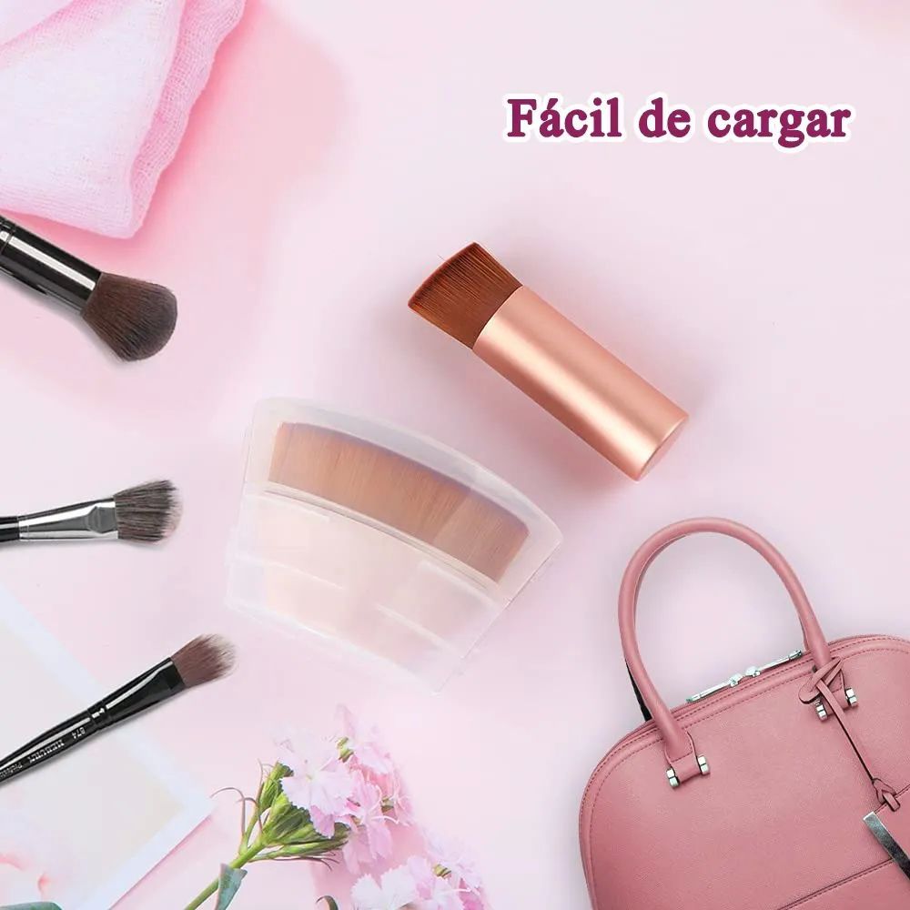 Brochas De Maquillaje, Brocha Kabuki Base Contorno Y Esponja Beige