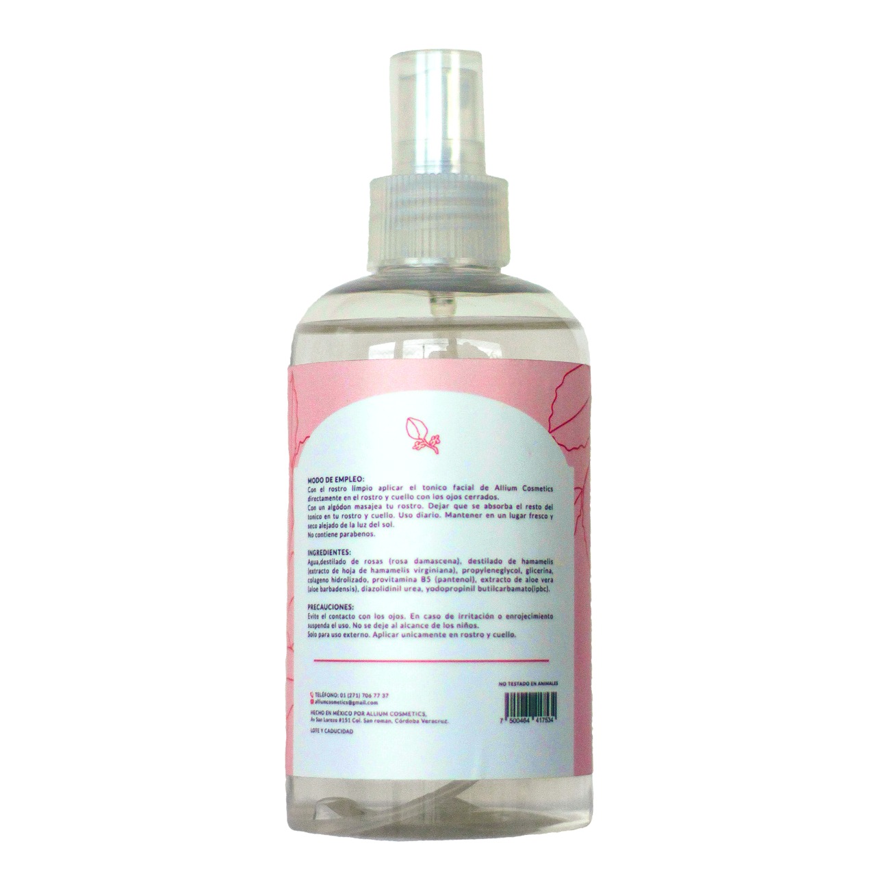 Tónico Facial De Rosas - Hamamelis Con Colágeno, Aloe Vera Y Vit B5 250 Ml