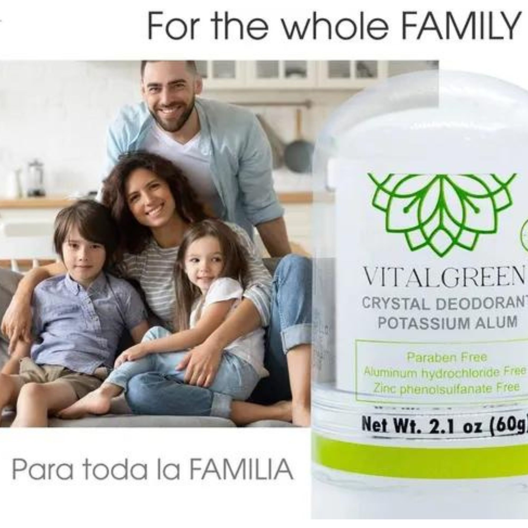 Desodorante Piedra Cristal De Alumbre De Potasio Vital Green