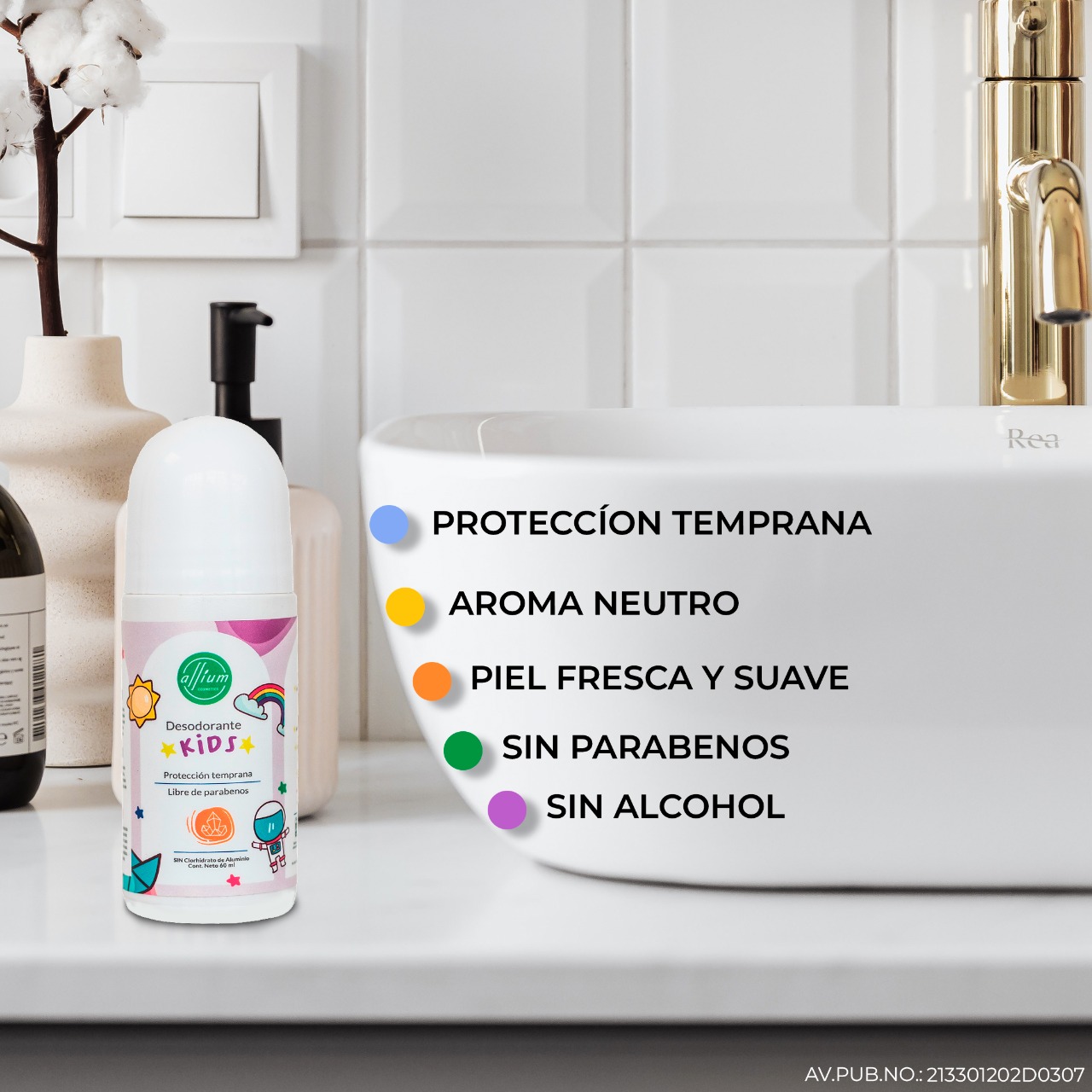 Desodorante Natural Unisex Para Niños - Kids Roll On 60 Ml