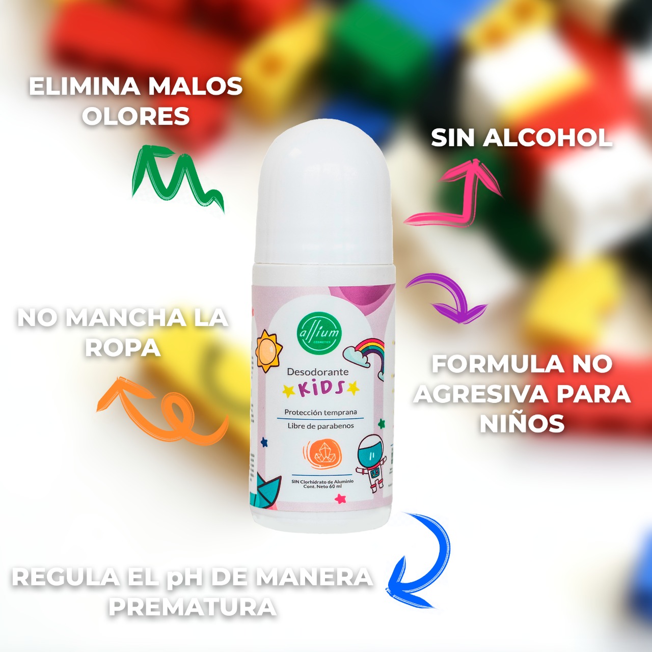 Desodorante Natural Unisex Para Niños - Kids Roll On 60 Ml